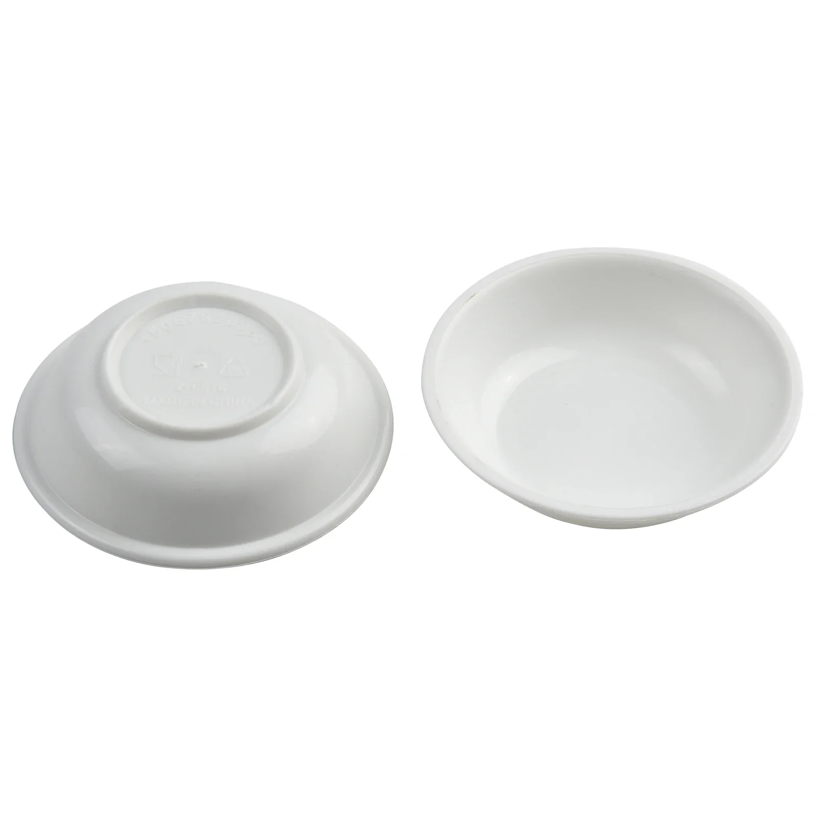 40pcs Ound Bowl 7.3 X 7.3 X 2 Cm Sauce Plate PP Plastic White For Families Restaurants Grocery Stores Canteens Etc