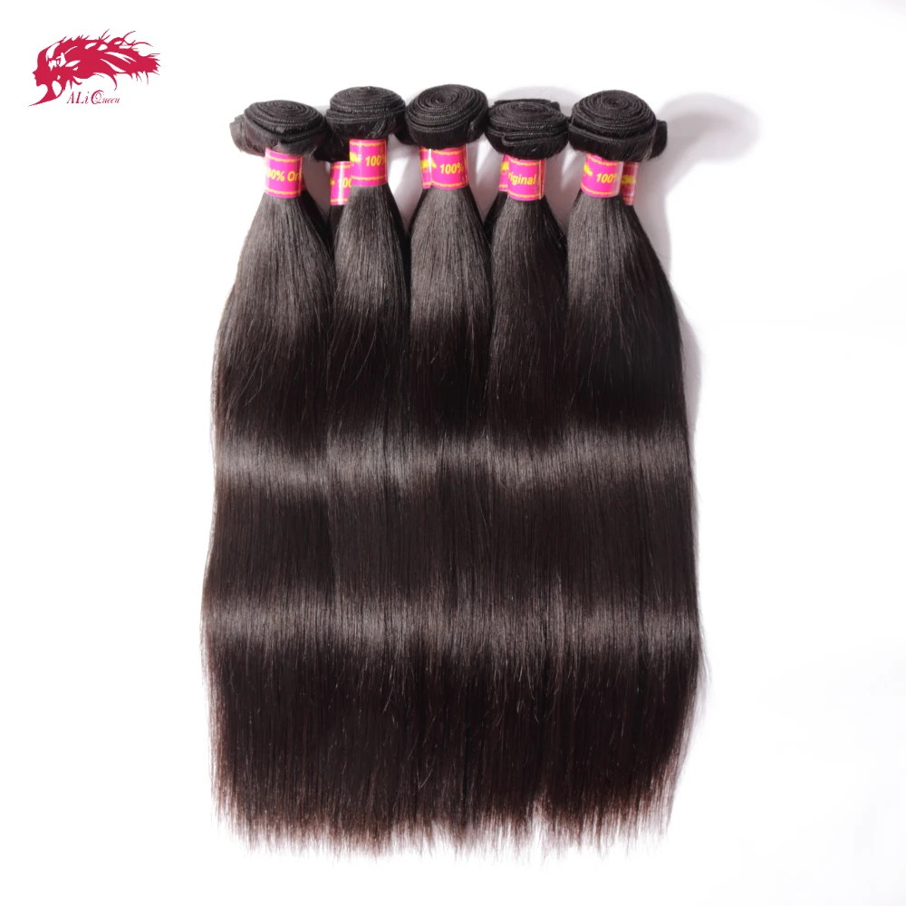 

Ali Queen 10A Unprosseded Raw Virgin Hair Bundles 1Pcs Whosales Price 36 38 40 Inch Brazilian Straight Human Hair Weave