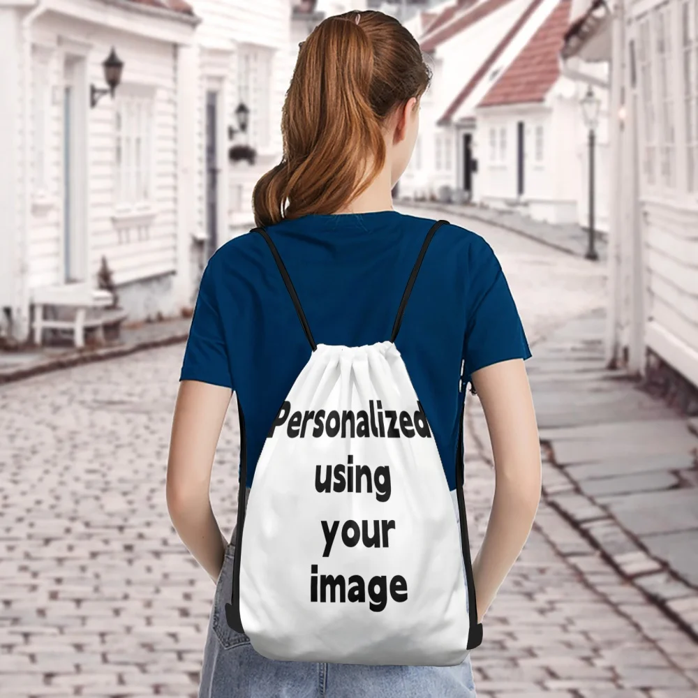 

Персонализированная сумка-мешок с принтом, водонепроницаемый спортивный рюкзак для спортзала, фитнеса, школы, путешествий, пляжа, активного отдыха и повседневного использования