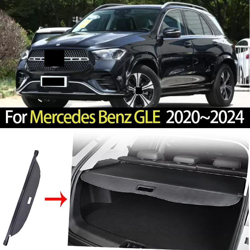 

Car Trunk Cargo Cover for Mercedes Benz GLE W167 2020~2024 Retractable Parcel Rack Waterproof Shield Privacy Auto Accessories