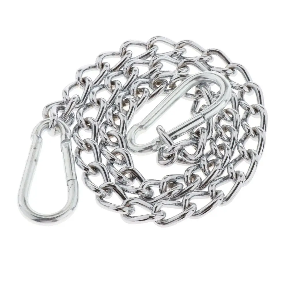 304 Stainless Steel Hanging Chair Chain 40/50/100cm Welded Chain Link Dog Chain Leash Carabiner Hook 3.5mm Swing Chain