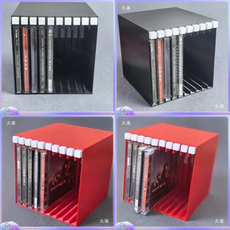 for CD Storage Box Organizing Rack Press Pop-up Disc 3D Printing Music Album Holder Stand Desktop Organizer Shelf