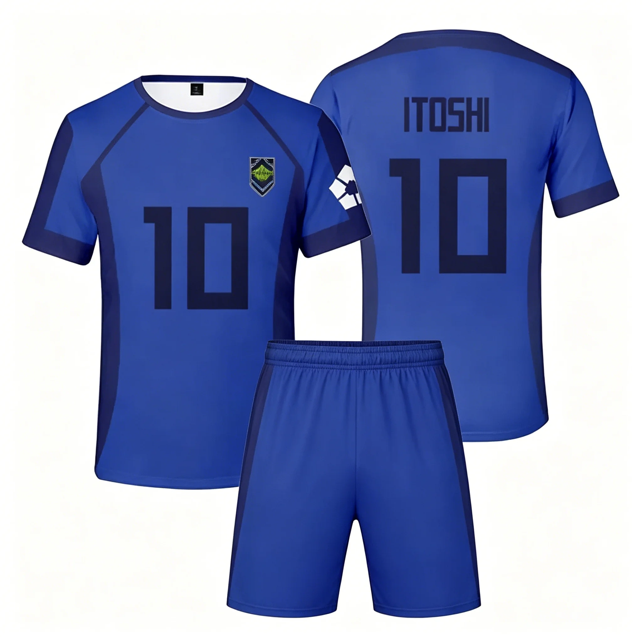 New Anime Blue Lock Short Sleeve shorts Set Futsal Football Pattern VL Replika T Shirt Sets Soccer Club Cosplay Unisex Jersey view 2