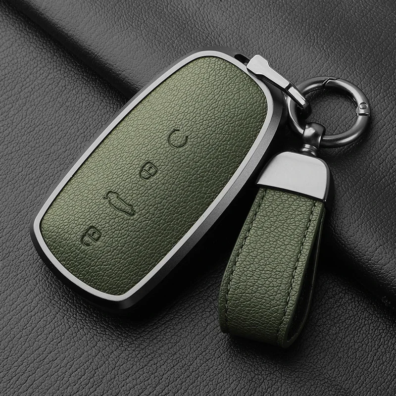 

Simple Style Aluminum Alloy + Goat Leather Car Remote Key Case Cover for Chery ARRIZO8 ARRIZO5 Multiple Styles To Choose From