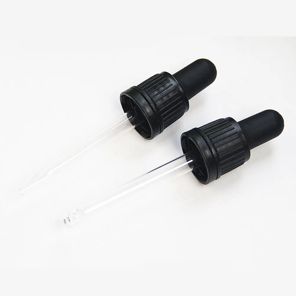 

6Pcs Glass Dropper Plastic Pointed Liquid Pipettes Removable Black Bulb Easy Clean Essential Oil Bottle Aromatherapy Vial