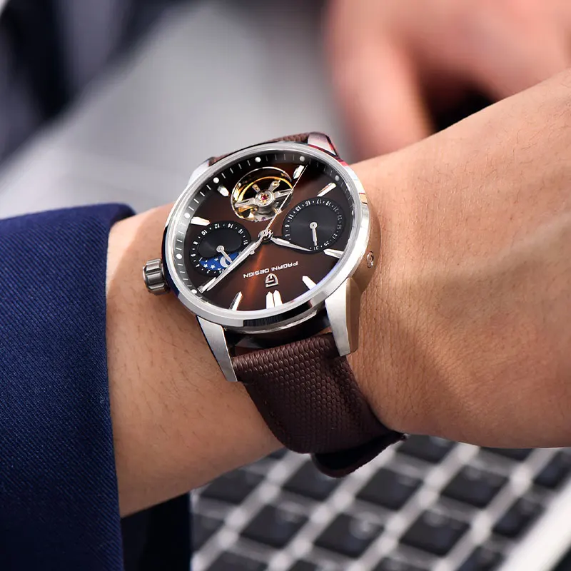 PAGANI DESIGN Tourbillon Men Wristwatch Top Brand 41mm Mechanical Watches Sapphire 100M Waterproof YS027 Gift Watch for Men 2025