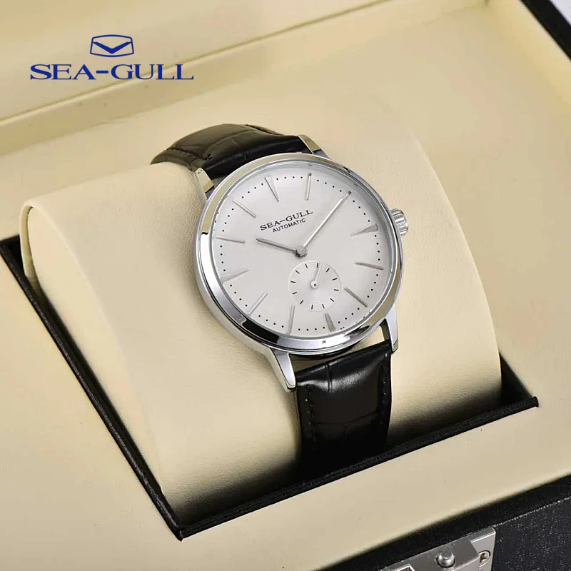 2026 New Seagull  Business Watch Men's Mechanical Wristwatches Waterproof Leather Valentine Male Watches Relogio Masculino 6075
