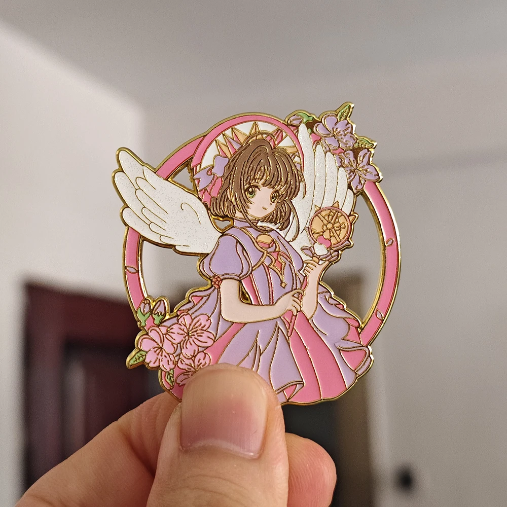 

Милая розовая эмалевая брошь в стиле волшебной девочки, значок для украшения одежды в стиле аниме, брошь для костюма на Хэллоуин в стиле хоррор.
