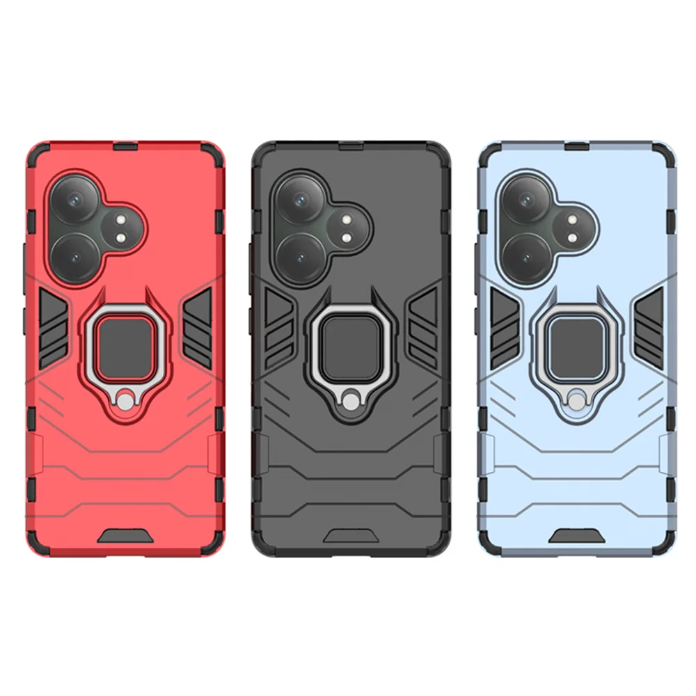 For OPPO Realme GT 6 6T Shockproof Armor Phone Case For OPPO Realme GT6 GT6T Stand Bracket Back Cover Protective Coque