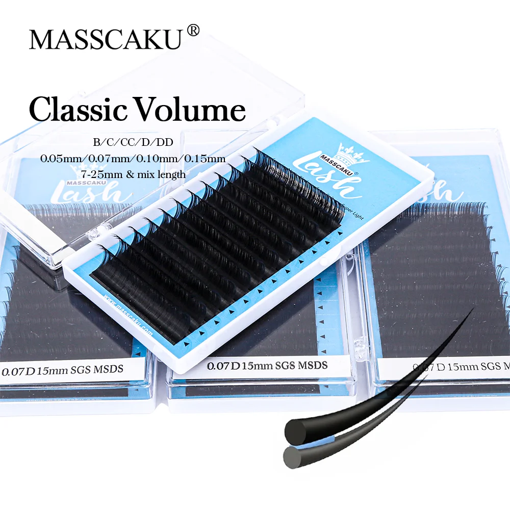 MASSCAKU CD Curl 8-20mm Greater Length False Fake Magnetic Natural Eyelashes for Extension 3d Mink Lashes maquillaje cilios