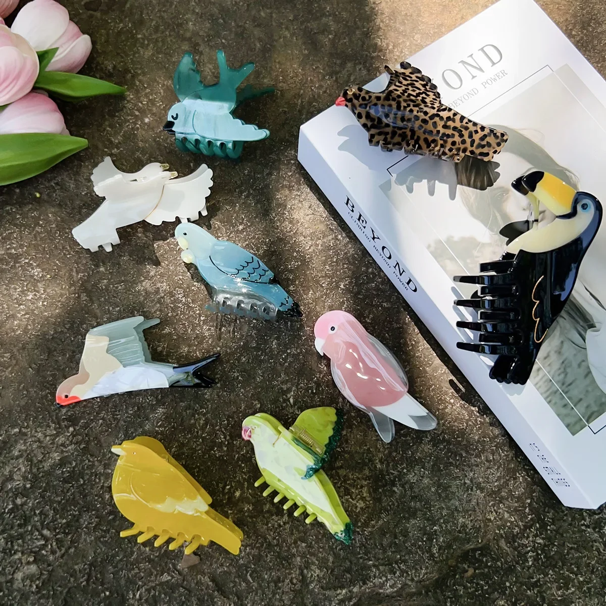 

YWYHJ Cute Cartoon Animal Birds Acetate Hair Claw Luxury Eco-friendly Claw Hair Clips Hair Accessories for Women Girls