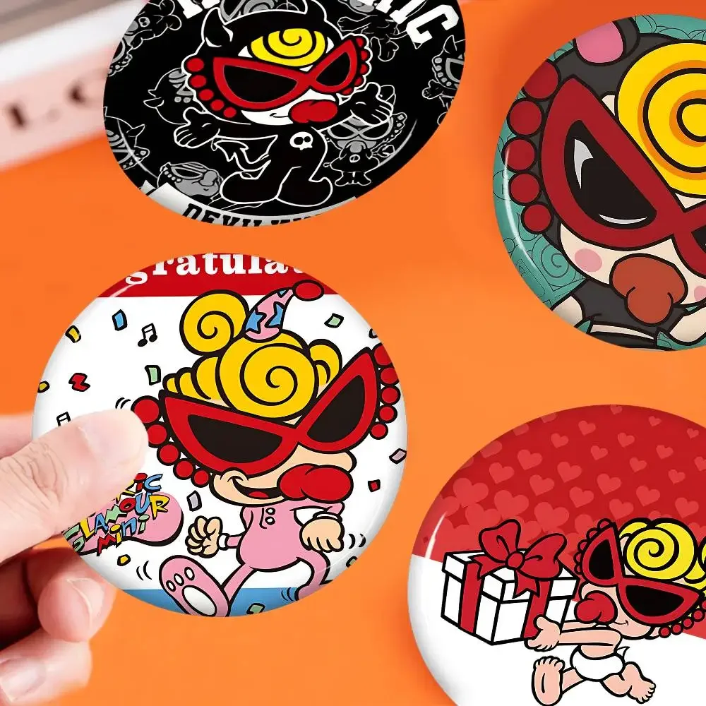 Fashion H-Hysteric M-Mini Soft Button Pin Round Metal Badge Lapel Pin Parts Gift Friends Kid Jewelry