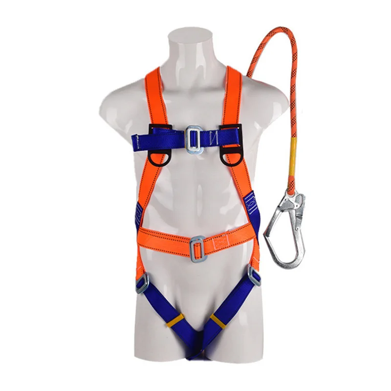 Five-Point Safety Harness Aerial Worker Outdoor Construction Protection Waist Belts Safety Belt Rescue with Survival Rope Hook