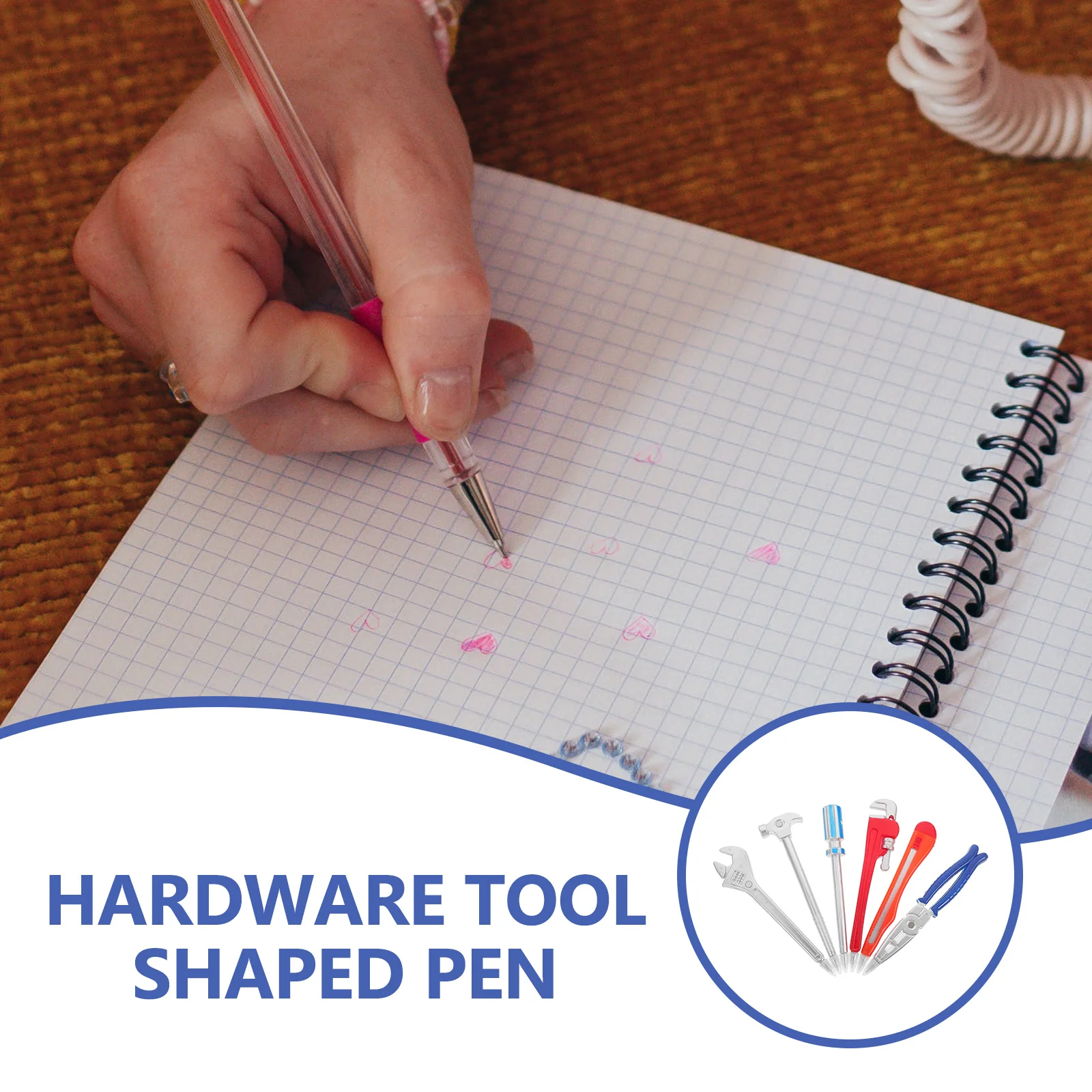 

6pcs Hardware Shape Ballpoint Magnetic Design Portable Fun Pens For Students Office Supplies Pp Material Student