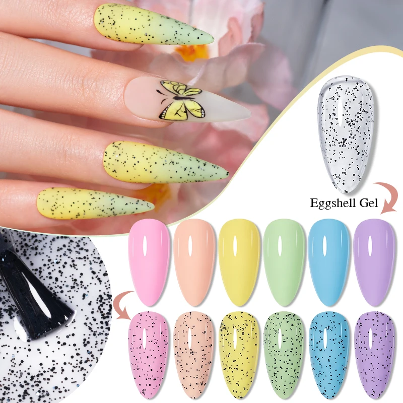 

PUENTE 7.5ML Glitter Eggshell Gel Nail Polish Match Candy Colors Speckled Design For Manicure Soak Off Semi-Permanent Varnish