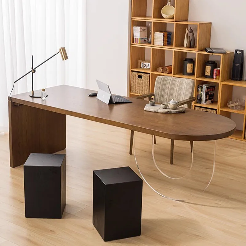 Wood Standing Office Desk Executive Living Room Long Supplies Computer Desks European Writing Mesa De Computador Home Furniture