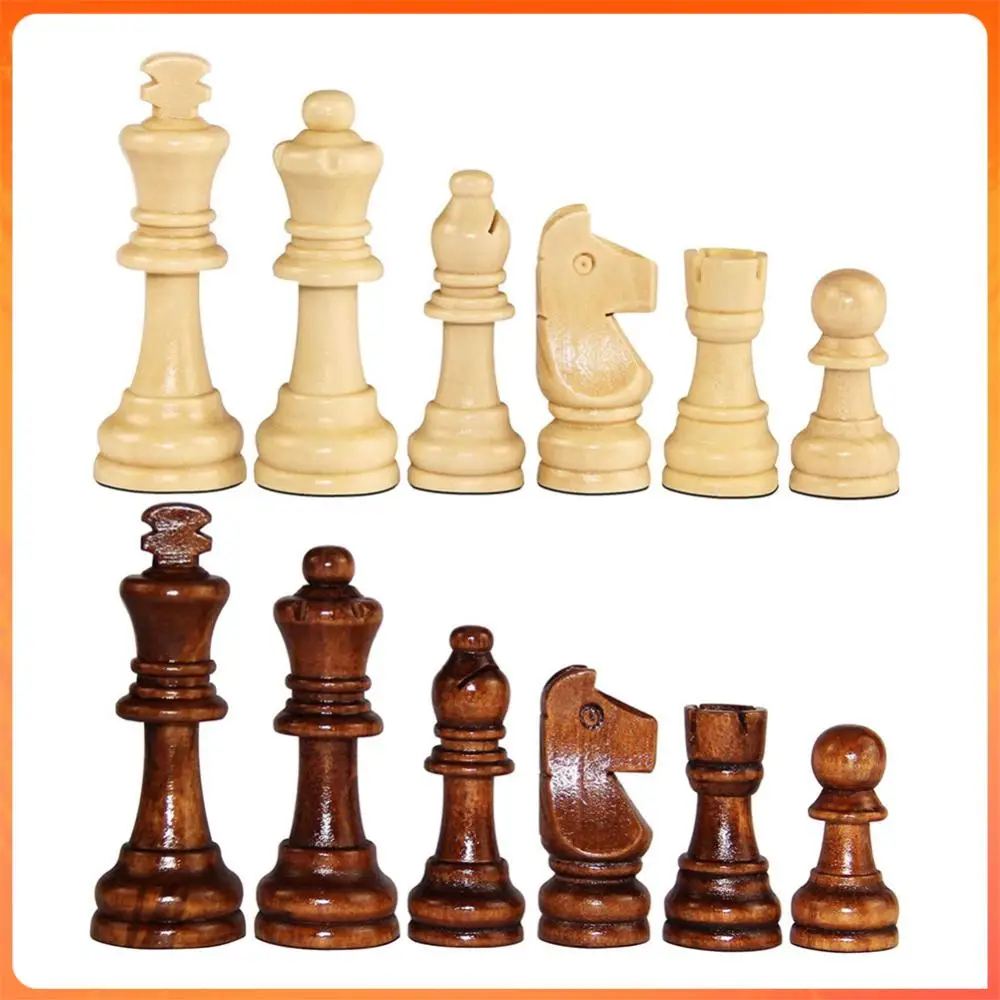 Piezas de Ajedrez de Madera Estándar para Torneo Staunton, 32 Piezas, Damas, Peones de Ajedrez, Solo Piezas para Juego de Ajedrez