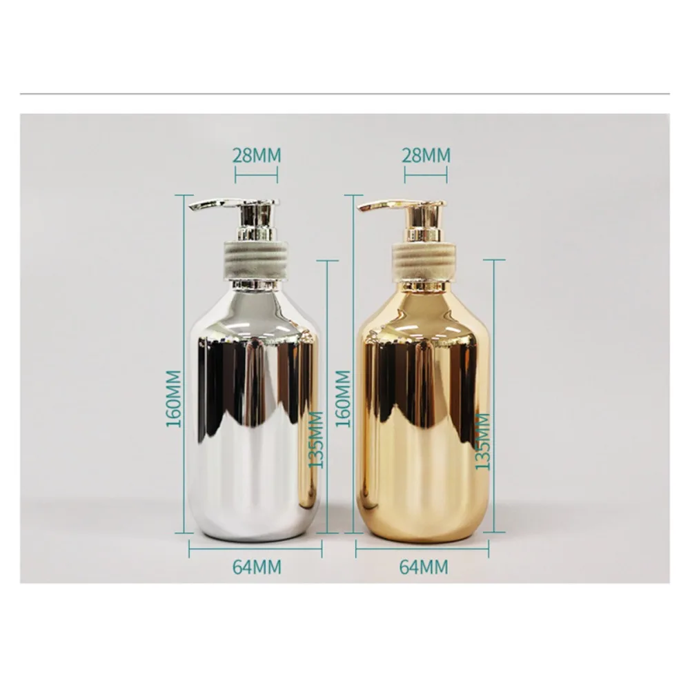 300/500ml Dozowniki mydła do rąk Butelka szamponu łazienkowego Złoto Chromowane plastikowe butelki na mydło w płynie Odporne na rdzę dozowniki do mycia ciała