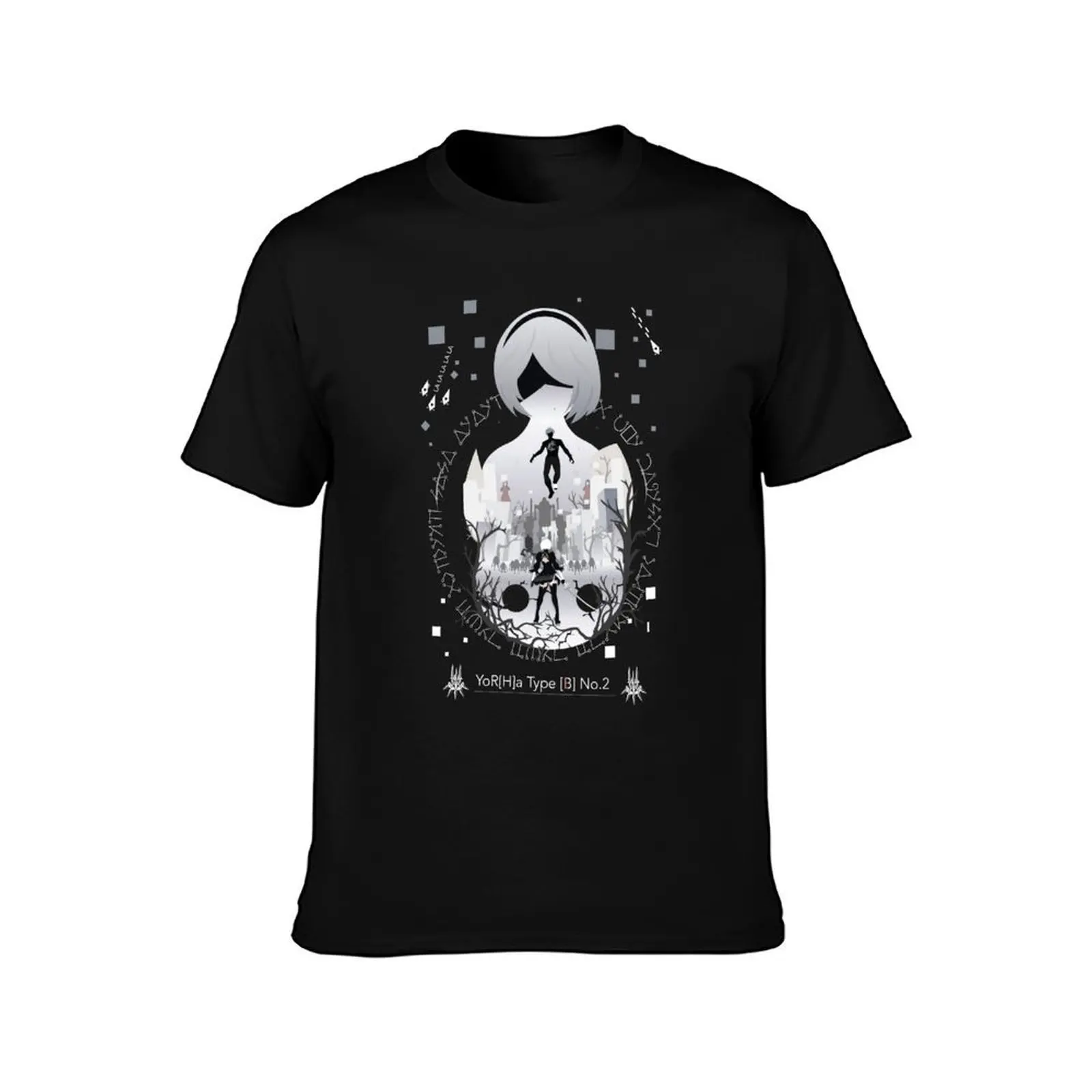 Yorha Unit 2b negative Space T-Shirt Work Comfort T-Shirt for Men