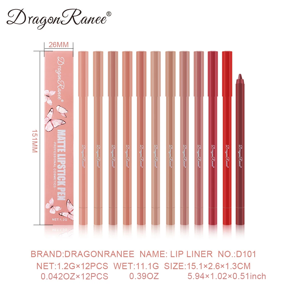 Kredka do ust Jesienno-zimowa matowa wybielająca szminka Aksamitna matowa, długotrwała efekt makijażu Nieblaknąca, nieprzywierająca kredka do ust