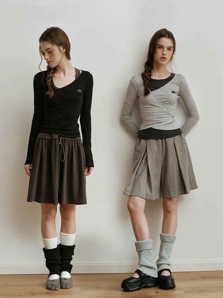 

Вязаный свитер Moonmoi с длинными рукавами, вышивкой и расклешенными рукавами, удобный повседневный женский модный дышащий свитер