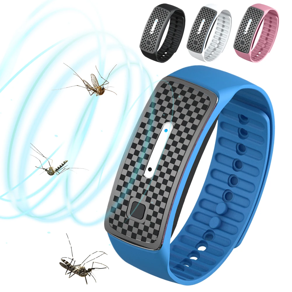 Adultos crianças ultra-sônico repelente de mosquito pulseira portátil repelente de mosquitos anti-mosquito mordida pulseira relógio para ao ar livre