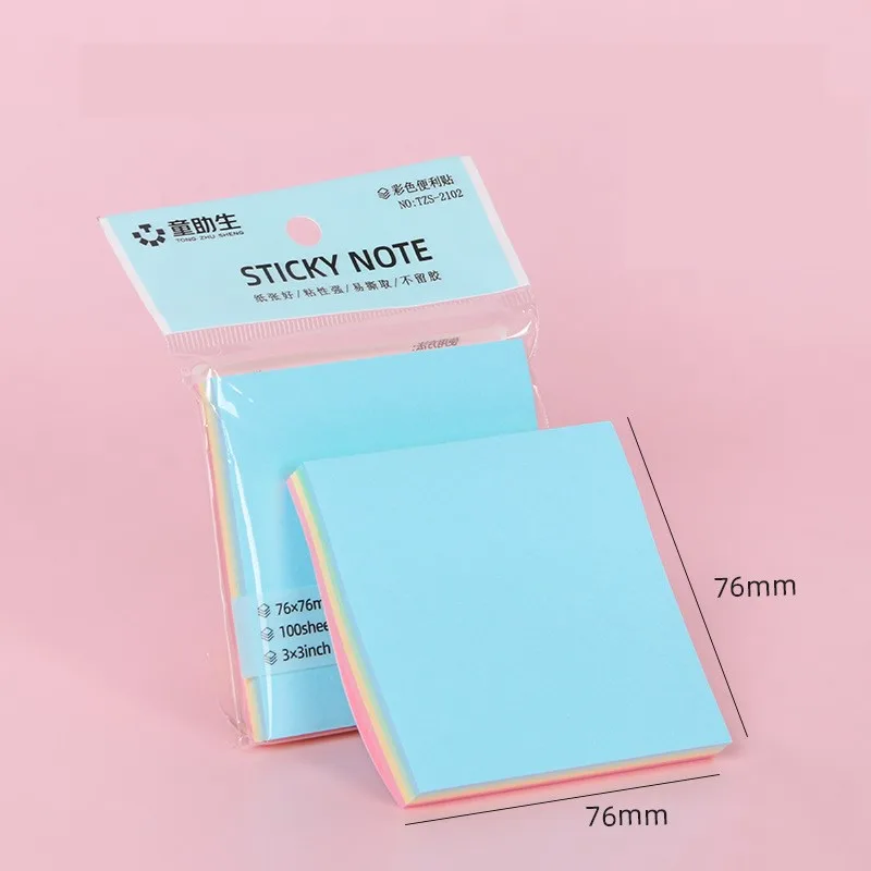 100 ورقة ملونة نشرت مذكرة ملاحظات لاصقة منصات ذاتية اللصق القرطاسية ورقة ملصقات دفتر مدرسة مكتب رسالة ملصق