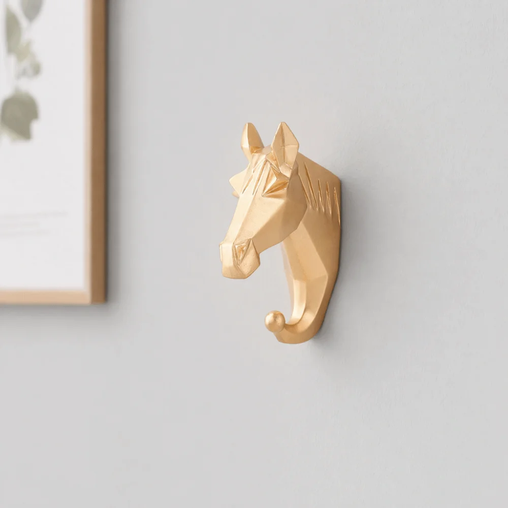 Distinctive Resin Coat Hanger Animal Shape Sturdy Construction Robe Hook Durable Gold Coat Hook Home Decor