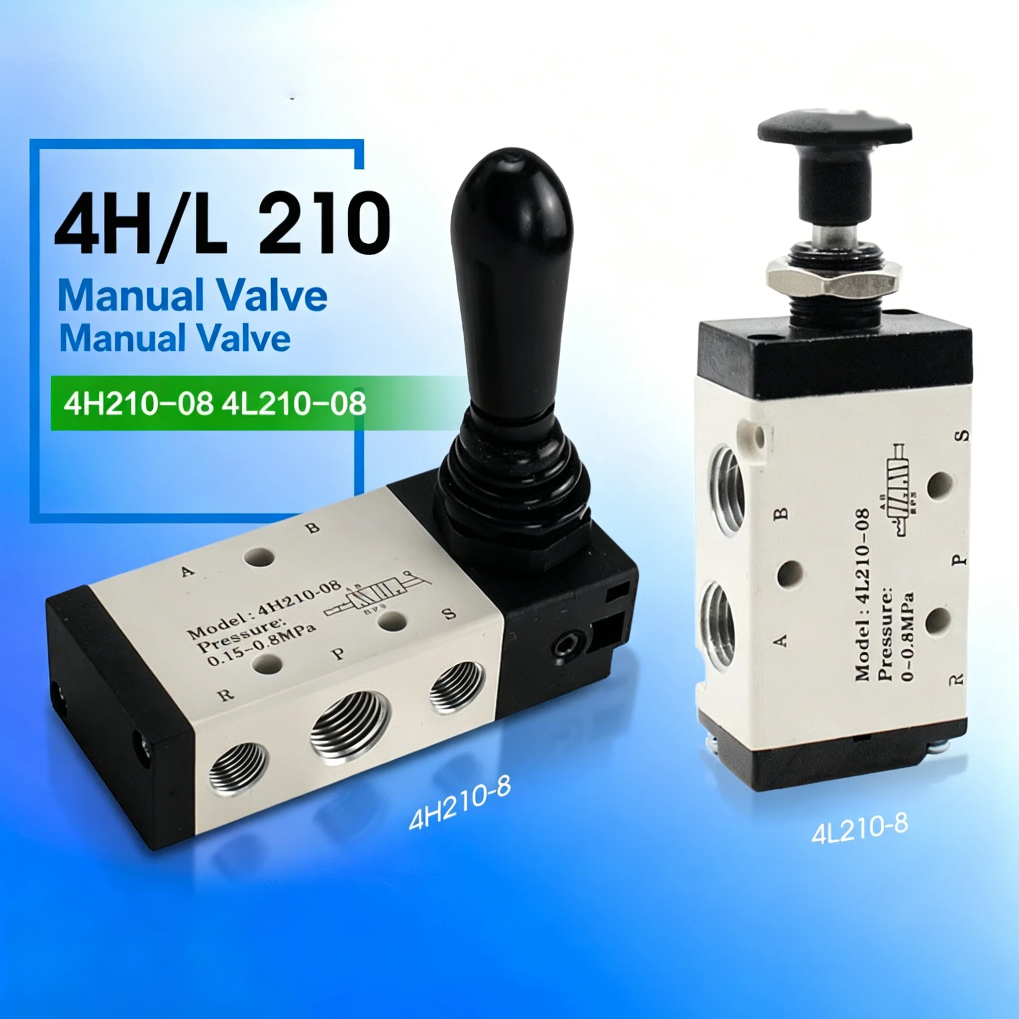 4H210-08/4H310-10/4H410-15 2 Position 5 Port Air Manual Valve Pneumatic Control Valve 5/2 Way Hand Lever Operated Control Valve
