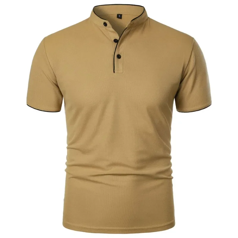 Summer Men's Short Sleeve Polo Shirt Solid Color T Shirts Streetwear Sport Quick-drying Breathable Basic Casual Shirt Tops