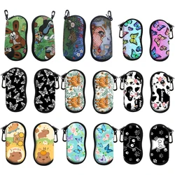 Spotted Cow Glasses Case Funny Cartoon Cat Butterfly Portable Zipper Glasses Case Unglasses Cover Glasses Storage Case 1pc