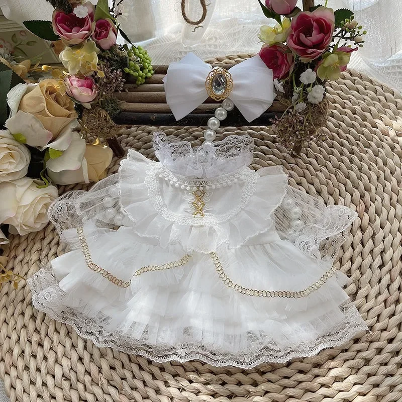 20cm Cotton Doll Skirt Light Luxury White Yarn Skirt