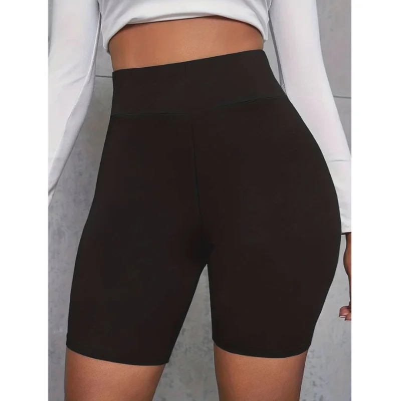 Fashion Black Stretch Yoga Shorts Women's Sports Shorts Fitness Wear Fashion Casual Shorts Lady Summer Solid All-Match Pants