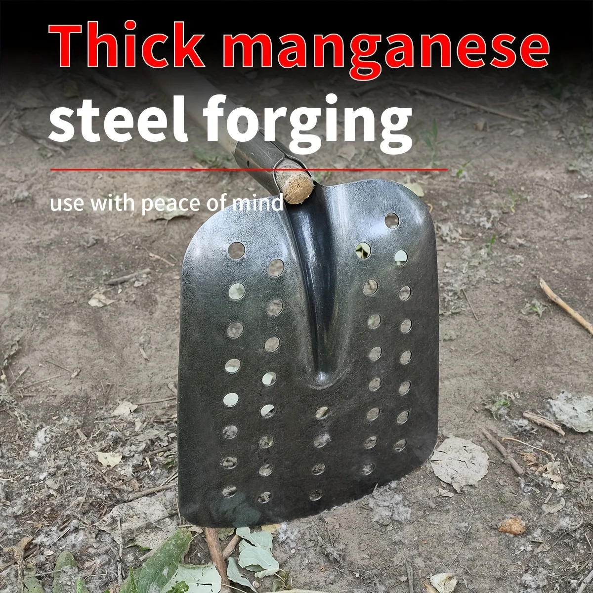 Manganese Steel Hollow Shovel  Professional Sewer Cleaning Shovel Perforated Sludge Shovel Dredge Spoon for Drain Ditch Manhole
