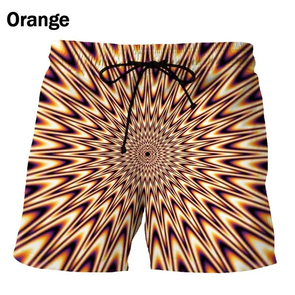 Men's Fashion Cool Vertigo and Hypnosis Graphic Shorts Summer Hip Hop Personality Beach Outdoor Shorts