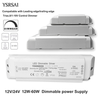 AC 220V Dimmable LED Driver  DC12V/24V 20W 40W 60W Triac & 0-10V Dimming 2in1 Power Supply Lighting Transformer