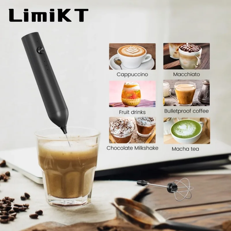 LimiKT Electric Milk Frother Electric Egg Blender Coffee Tool Baking Tool TypeC Rechargeable