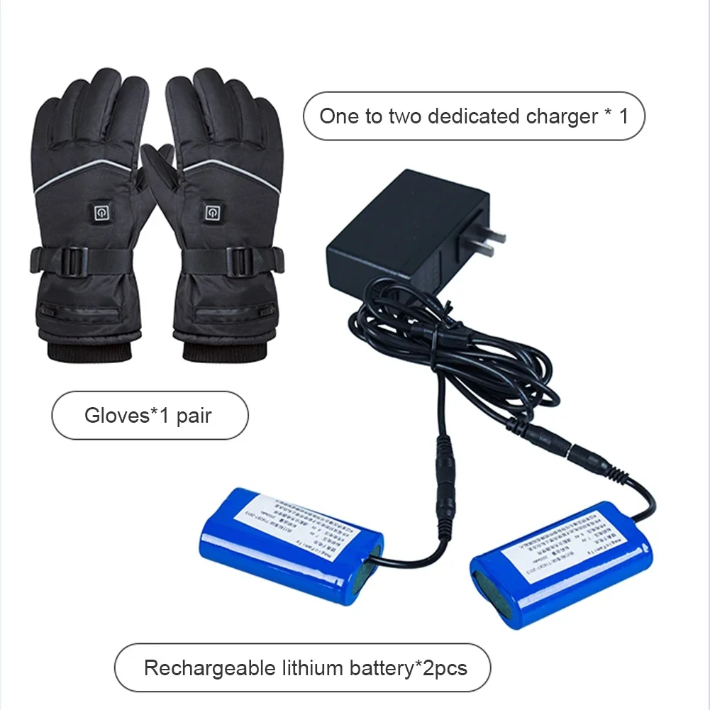 Electric Motorcycle Heated Gloves Winter Warm Lithium Battery Heated Gloves Touch Screen 3-Level Gloves 6000mAh/8000mAh/12000mAh