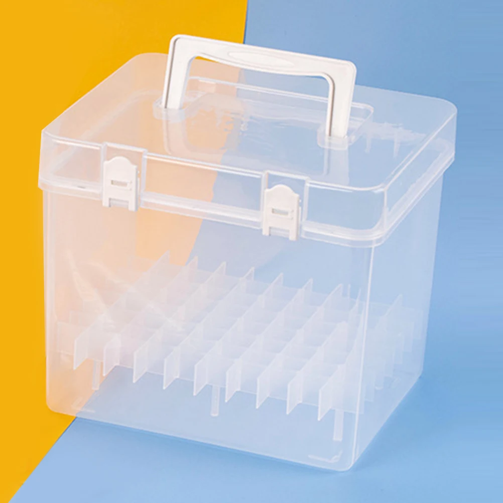 

Marker Storage Box Organizer for Kids Colored Pencil Holder Portable Art Supplies Plastic Desk Case