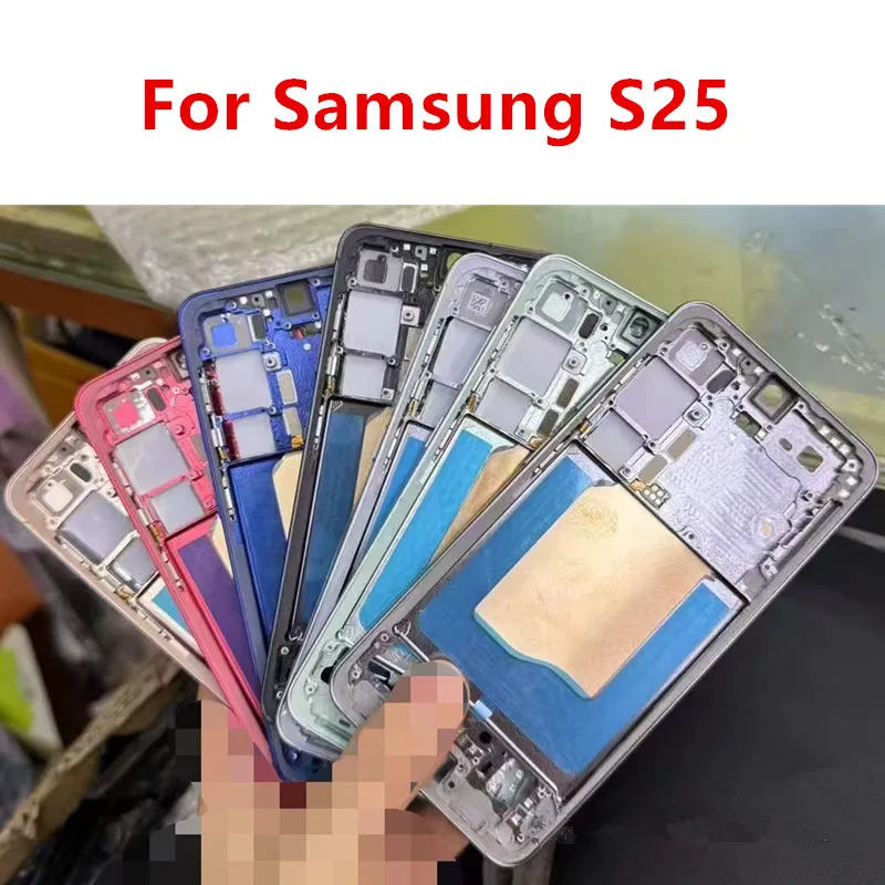 S 25 Middle Frame For Samsung Galaxy S25 S931 Housing Board LCD Faceplate Bezel Replace Repair Parts + Side Buttons