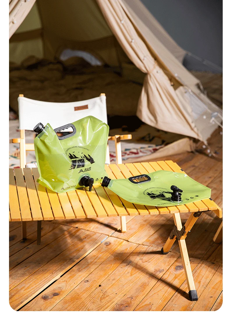 BISINNA Outdoor Mini Folding Water Bag Camping 8L Large Capacity Portable Water Bag Thickened Soft Food Grade Water Storage Bag