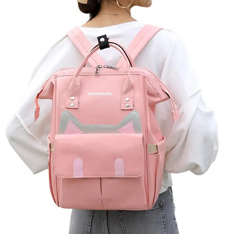 Simple Stylish Mommy Bag Double Shoulder Multi-functional Large Capacity Outgoing Mother and Baby Diaper Backpack