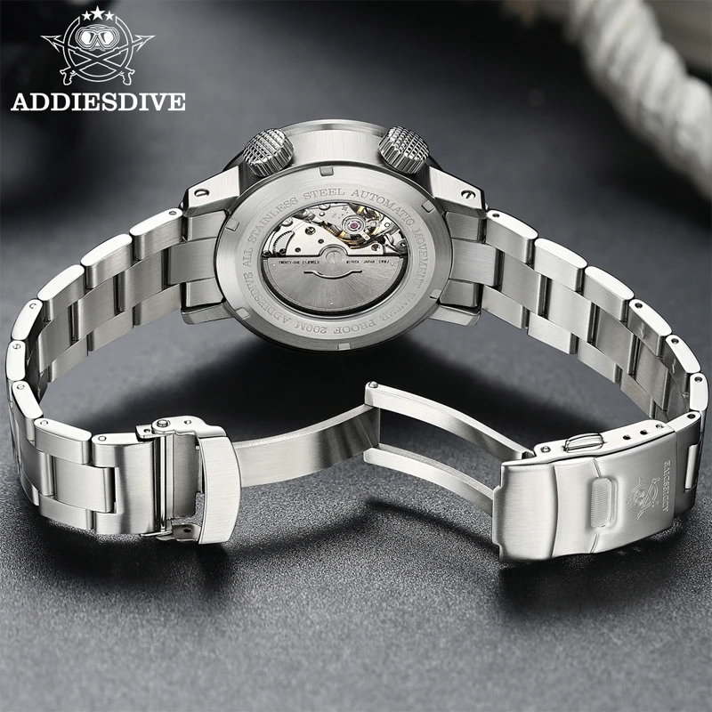 ADDIESDIVE New Mechanical Diving Watch 200M Water Resistant Sapphire Glass Rotating Inner Bezel 42mm Automatic Men Watch AD2093