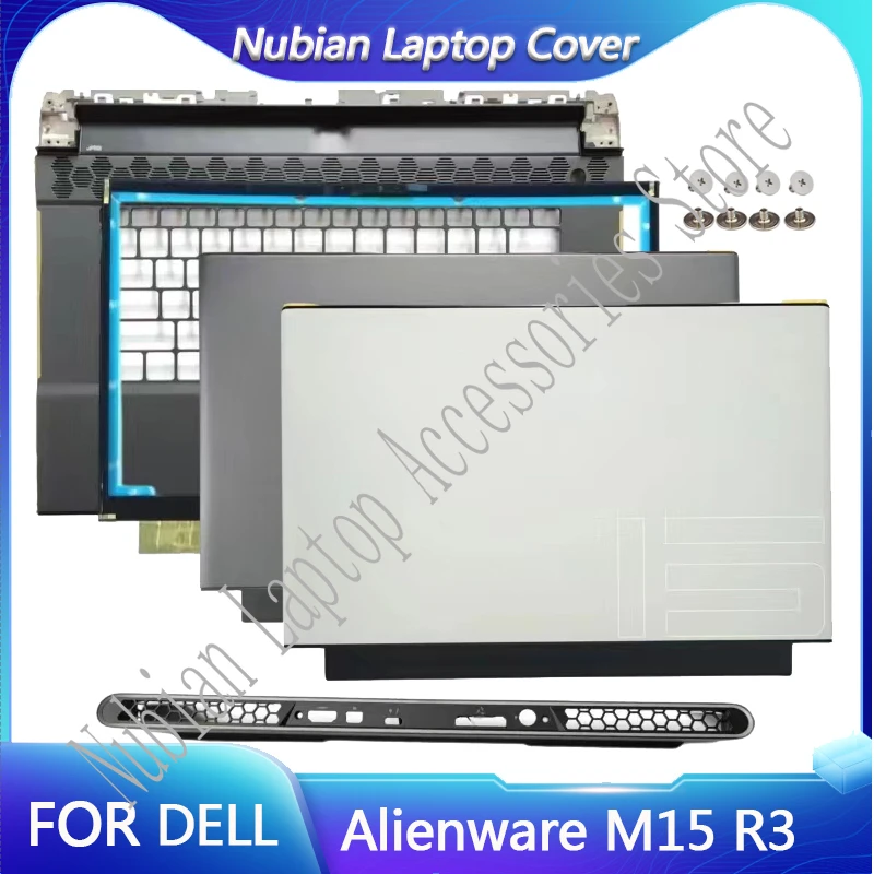 

For Dell Alienware M15 R3 Laptop LCD Back Cover/LCD Front Bezel/Palm Cushion/Bottom Cover Black/White