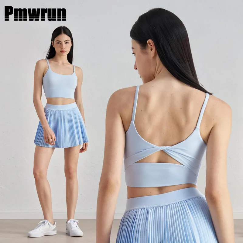 

Pmwrun 202, весна/лето, однотонный женский бюстгальтер с ремешком для тренировки спины, фитнес-бюстгальтер, спортивный бюстгальтер, красивый жилет для тренировки спины, йоги
