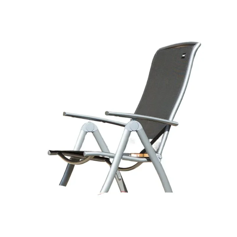 Folding recliner outdoor camping lunch break adjustment chair, balcony household elderly nap folding bed