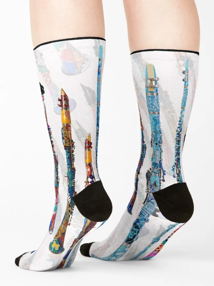 Colorful Clarinet Art Musical Instrument Art by Juleez Socks Toe sports Antiskid soccer floral crazy Girl'S Socks Men's