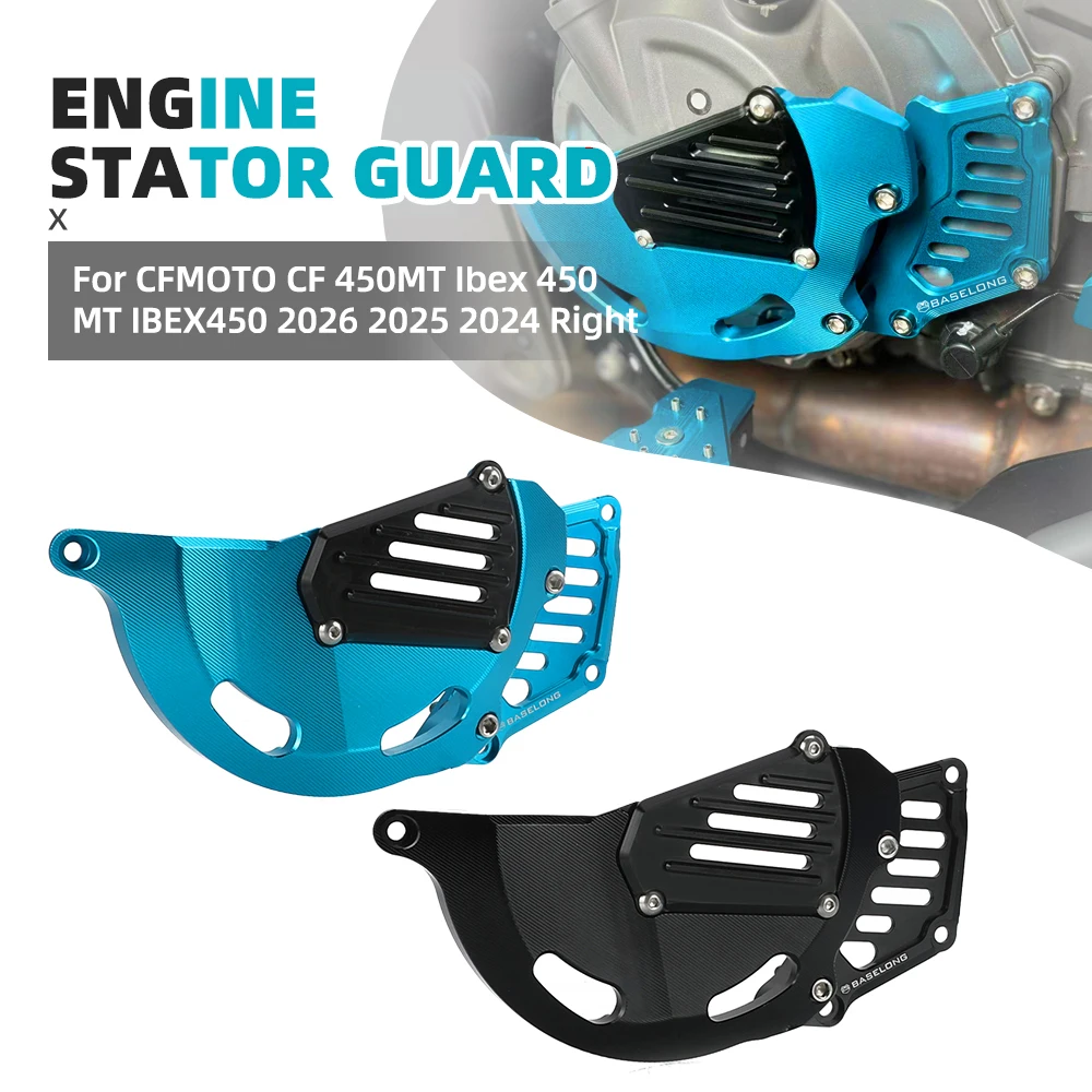 

For CFMOTO CF 450MT Ibex 450 MT IBEX450 2026 2025 2024 Right Side Engine Case Guard Engine Cover Sets Bonnet Protector 450 MT