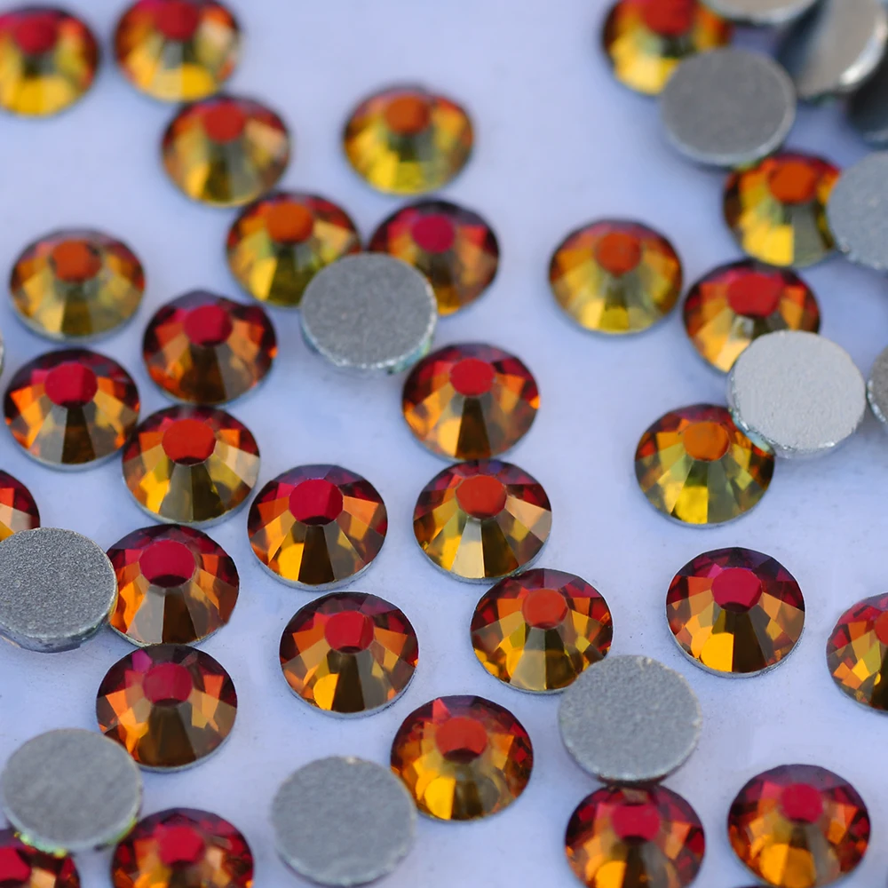 Superangebot PUBRILEX 14-Facetten Non-Hotfix Flatback Strasssteine in Effektfarben aus Glas-Kristall für Nagelkunst und Bekleidungszubehör – Detail 8