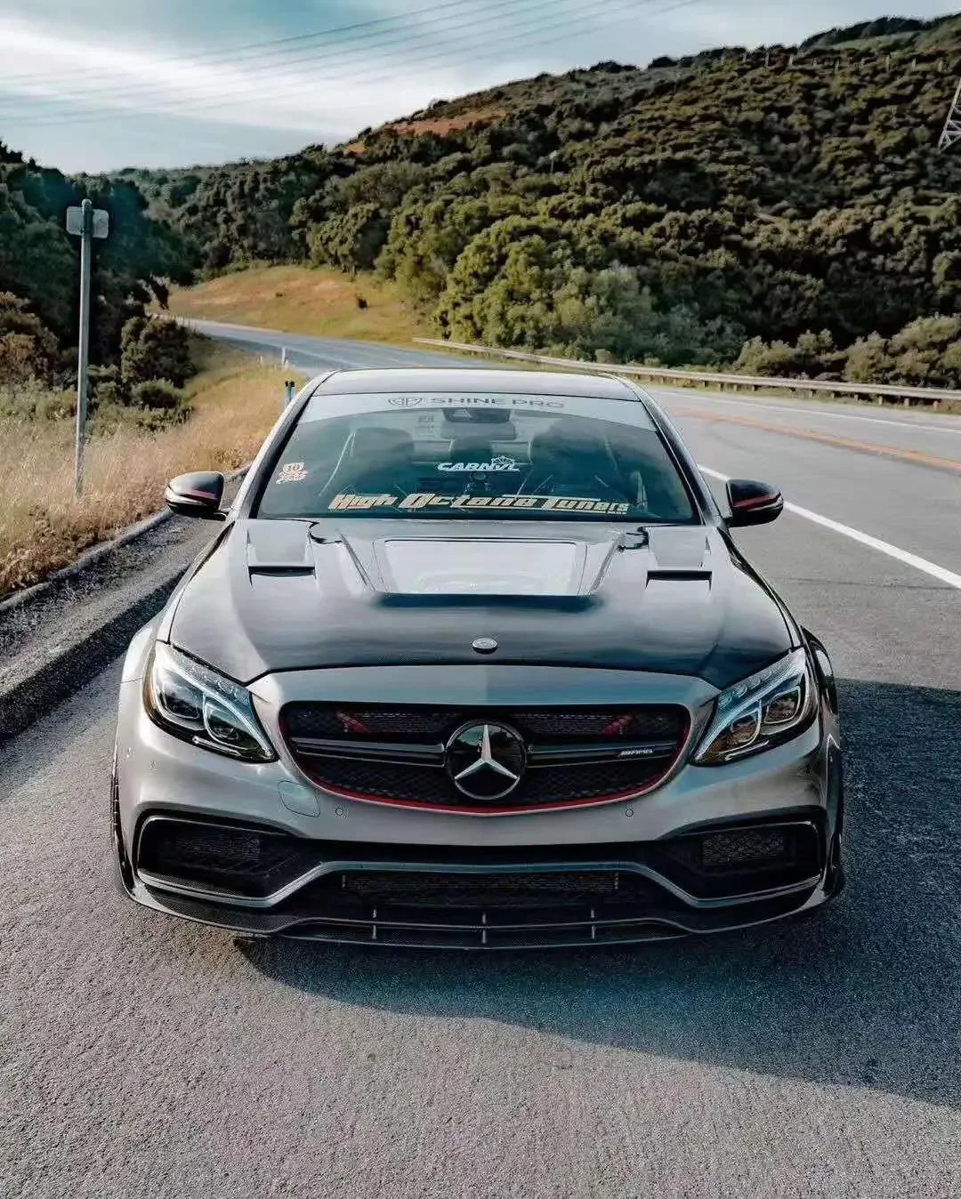 iMP-Performance Carbon fiber Transparent Hood For Benz W205 C63 AMG Coupe Sedan